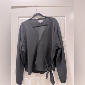 Madewell cross tie top in black